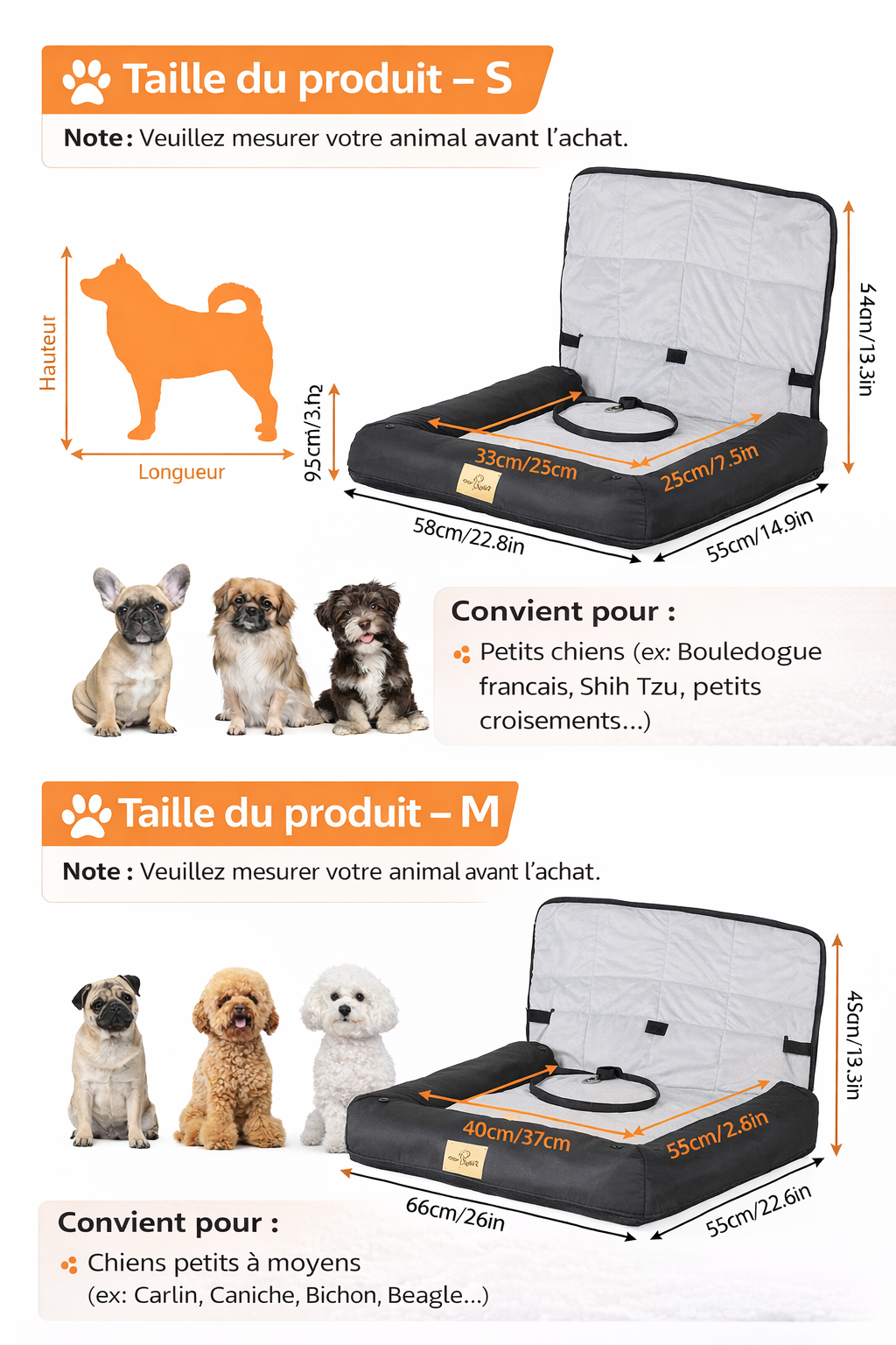 Siège de Voiture Portable pour Chien