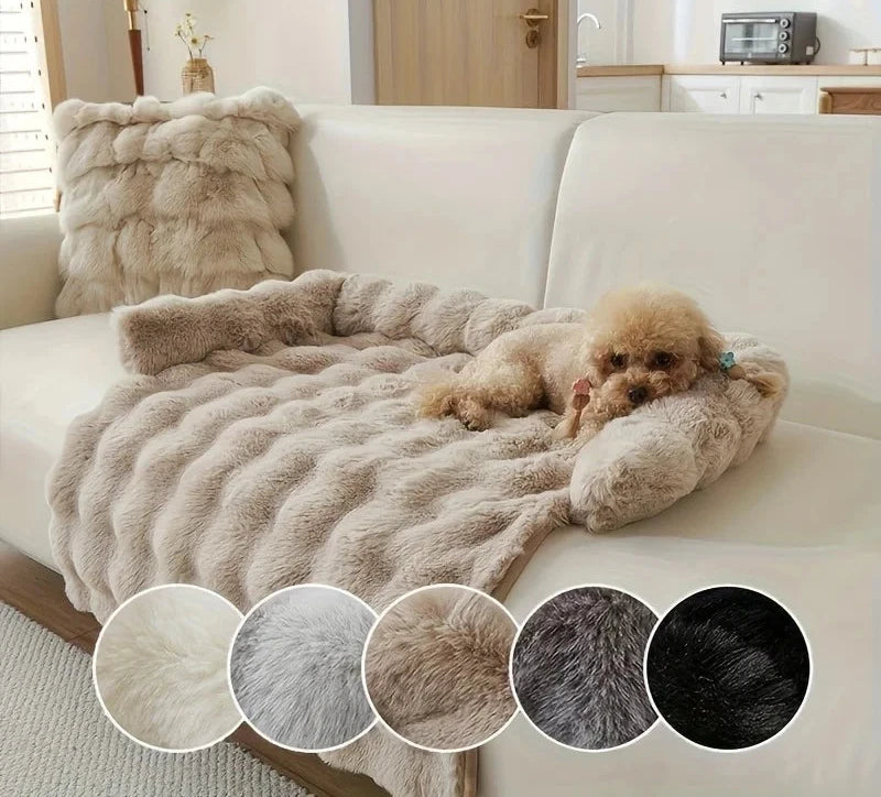 Lit pour chien en fausse fourrure