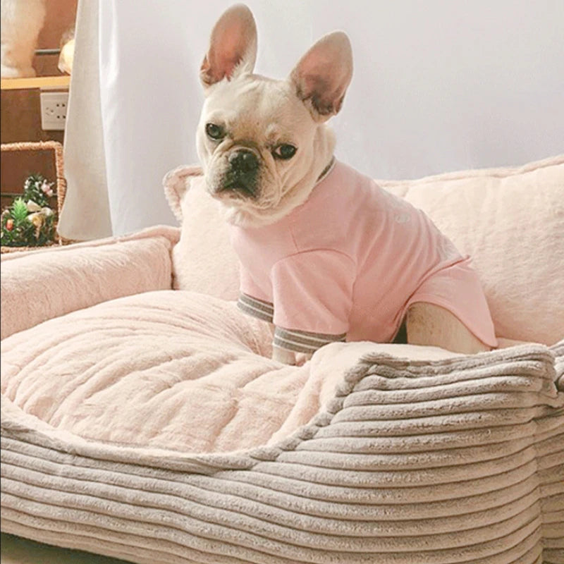 Lit pour chien en velours côtelé