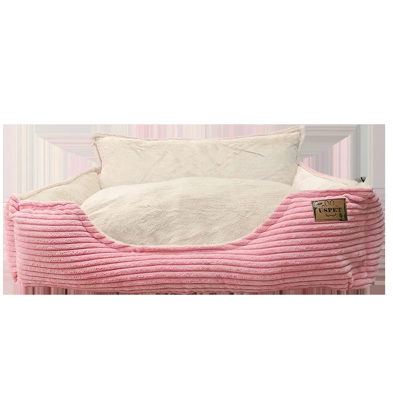 Lit pour chien en velours côtelé
