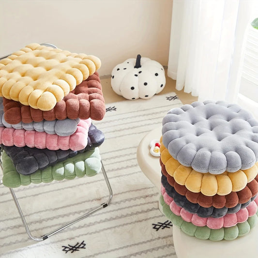 Grand Coussin en Peluche Biscuit